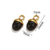 Jewelry Accessories Stainless Steel Natural Stone Pine Cone And Oval Shaped Pendant Electroplated 18K Gold