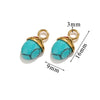 Jewelry Accessories Stainless Steel Natural Stone Pine Cone And Oval Shaped Pendant Electroplated 18K Gold