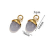 Jewelry Accessories Stainless Steel Natural Stone Pine Cone And Oval Shaped Pendant Electroplated 18K Gold