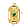 Jewelry Accessories Stainless Steel Natural Stone Rectangle Pendant Furnace Vacuum Electroplating Color Preservation