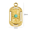 Jewelry Accessories Stainless Steel Natural Stone Rectangle Pendant Furnace Vacuum Electroplating Color Preservation