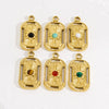 Jewelry Accessories Stainless Steel Natural Stone Rectangle Pendant Furnace Vacuum Electroplating Color Preservation