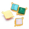Jewelry Accessories Stainless Steel Natural Stone Square French Retro Style Electroplated