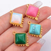 Jewelry Accessories Stainless Steel Natural Stone Square French Retro Style Electroplated