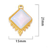 Jewelry Accessories Stainless Steel Natural Stone Square French Retro Style Electroplated