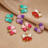Jewelry Accessories Stainless Steel Oil Dripping Bow Pendant Electroplating Diy Handmade
