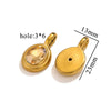Jewelry Accessories Stainless Steel Oval Rhinestone Bead Pendant 18K Gold Electroplated