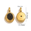 Jewelry Accessories Stainless Steel Oval Rhinestone Bead Pendant 18K Gold Electroplated