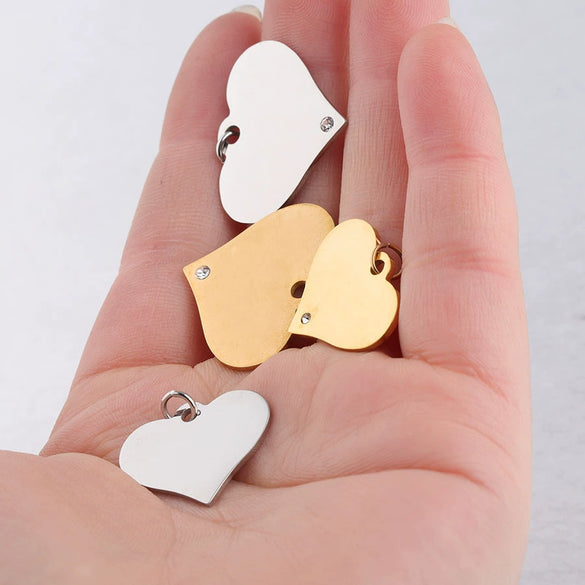 Jewelry Accessories Stainless Steel Peach Heart Pendant Bracelet Necklace With Diamond Vacuum Electroplated And Fine Polished Glossy Style