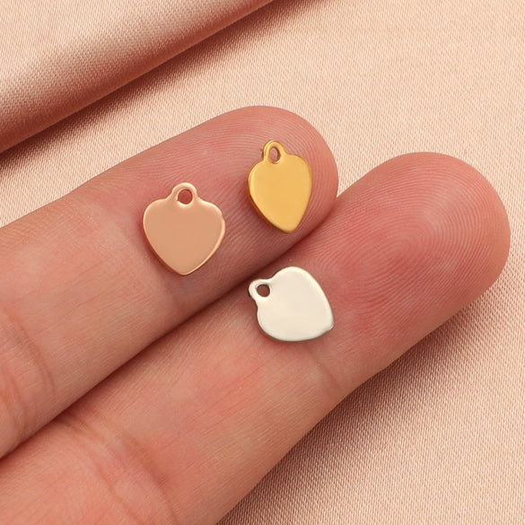 Jewelry Accessories Stainless Steel Peach Heart Pendant Fully Polished Electroplated
