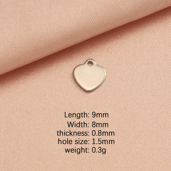 Jewelry Accessories Stainless Steel Peach Heart Pendant Fully Polished Electroplated