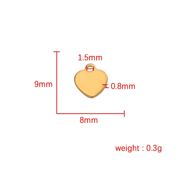 Jewelry Accessories Stainless Steel Peach Heart Pendant Fully Polished Electroplated