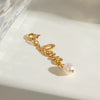 Jewelry Accessories Stainless Steel Pearl Letter Twist Love Pendant Electroplating Geometric Style