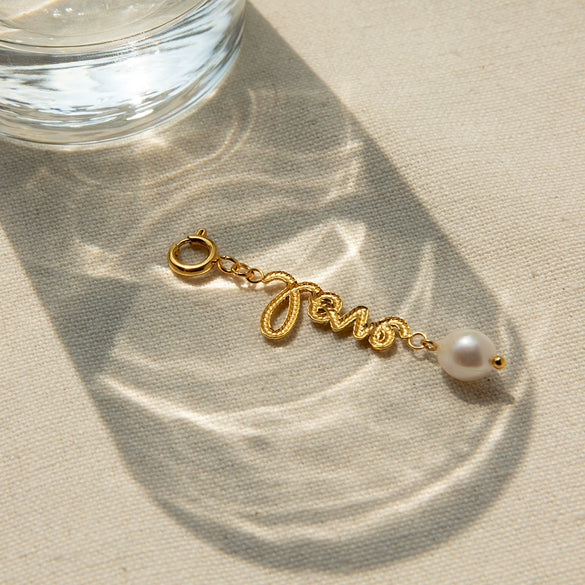 Jewelry Accessories Stainless Steel Pearl Letter Twist Love Pendant Electroplating Geometric Style