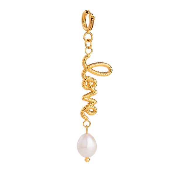 Jewelry Accessories Stainless Steel Pearl Letter Twist Love Pendant Electroplating Geometric Style