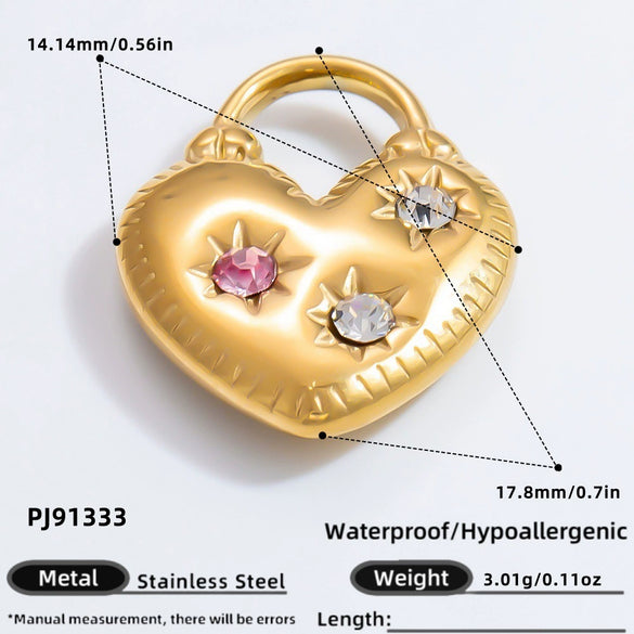 Jewelry Accessories Stainless Steel Pendant With Heart Butterfly Love Pattern And Dripping Oil Design