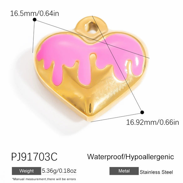 Jewelry Accessories Stainless Steel Pendant With Heart Butterfly Love Pattern And Dripping Oil Design