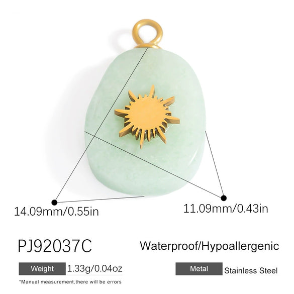 Jewelry Accessories Stainless Steel Perfume Bottle Dropshaped Cat's Eye Stone Electroplated Pendant Necklace