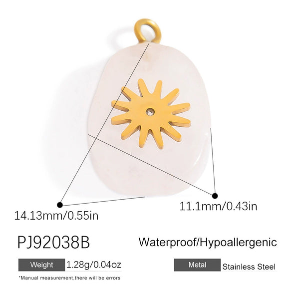 Jewelry Accessories Stainless Steel Perfume Bottle Dropshaped Cat's Eye Stone Electroplated Pendant Necklace