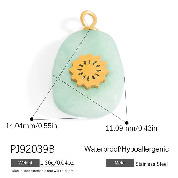 Jewelry Accessories Stainless Steel Perfume Bottle Dropshaped Cat's Eye Stone Electroplated Pendant Necklace