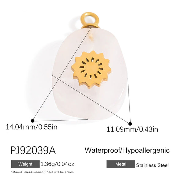 Jewelry Accessories Stainless Steel Perfume Bottle Dropshaped Cat's Eye Stone Electroplated Pendant Necklace