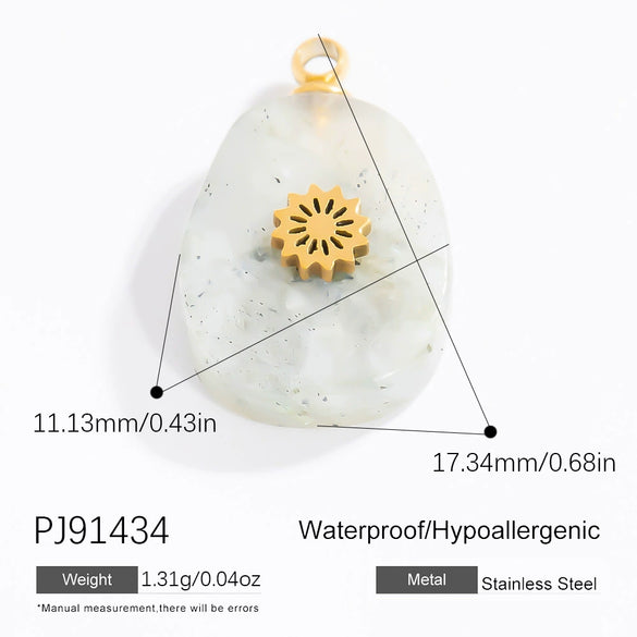 Jewelry Accessories Stainless Steel Perfume Bottle Dropshaped Cat's Eye Stone Electroplated Pendant Necklace