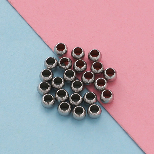 Jewelry Accessories Stainless Steel Polished Round Hollow Beads Electroplated