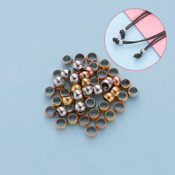 Jewelry Accessories Stainless Steel Polished Round Hollow Beads Electroplated