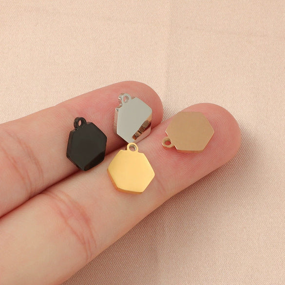 Jewelry Accessories Stainless Steel Polygon Pendant Electroplating Fashion Geometric
