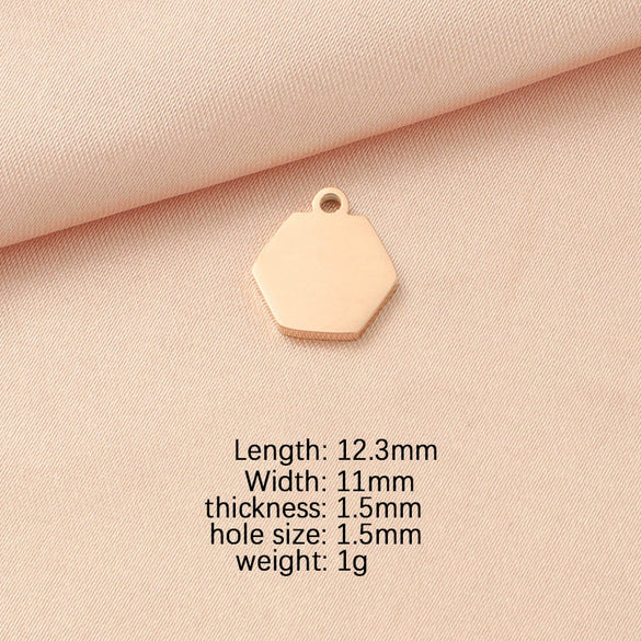 Jewelry Accessories Stainless Steel Polygon Pendant Electroplating Fashion Geometric