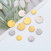 Jewelry Accessories Stainless Steel Real Gold Plated Geometric Round Disc Engraved Inner Hanging Tail Piece
