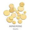 Jewelry Accessories Stainless Steel Real Gold Plated Geometric Round Disc Engraved Inner Hanging Tail Piece