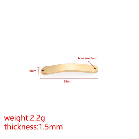 Jewelry Accessories Stainless Steel Rectangular Double Hole Pendant Connector With Mirror Finish Polishing