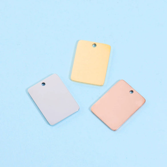 Jewelry Accessories Stainless Steel Rectangular Square Pendant Mirror Polished