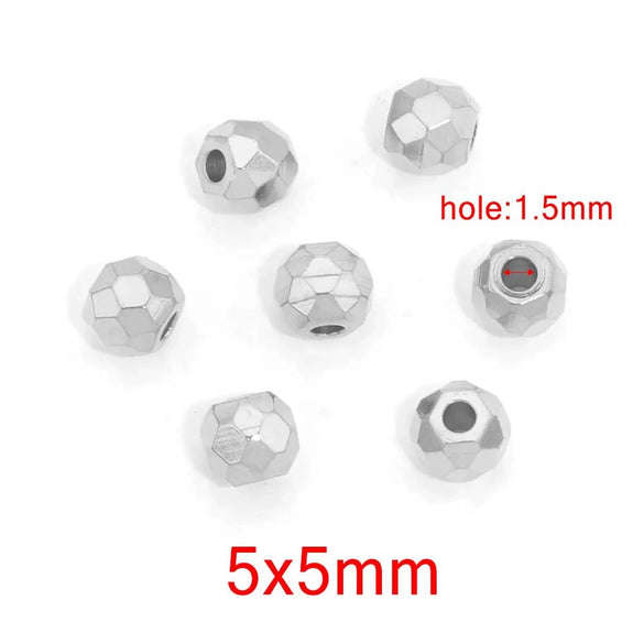 Jewelry Accessories Stainless Steel Round Beads Titanium Steel Arc Beads Vacuum Gold Plated