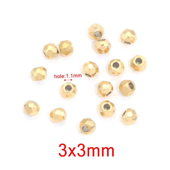 Jewelry Accessories Stainless Steel Round Beads Titanium Steel Arc Beads Vacuum Gold Plated