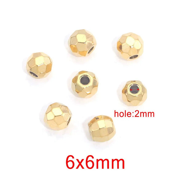 Jewelry Accessories Stainless Steel Round Beads Titanium Steel Arc Beads Vacuum Gold Plated