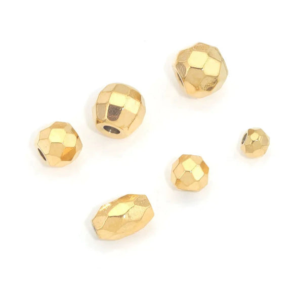 Jewelry Accessories Stainless Steel Round Beads Titanium Steel Arc Beads Vacuum Gold Plated