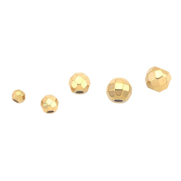 Jewelry Accessories Stainless Steel Round Beads Titanium Steel Arc Beads Vacuum Gold Plated