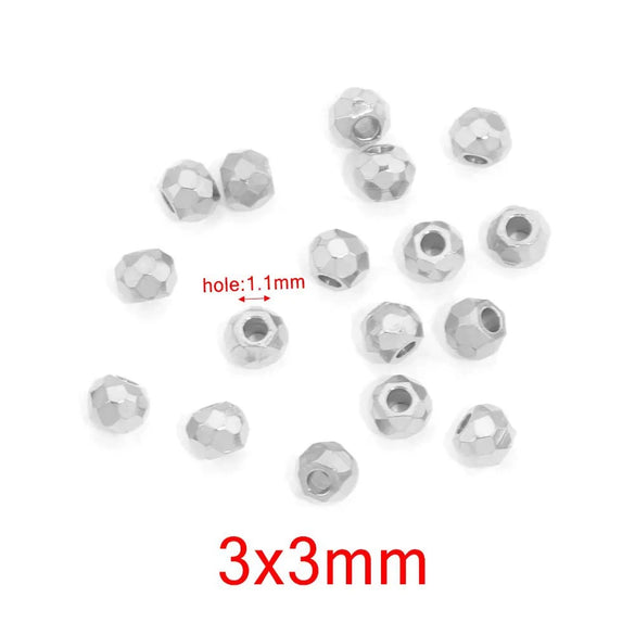 Jewelry Accessories Stainless Steel Round Beads Titanium Steel Arc Beads Vacuum Gold Plated