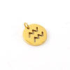Jewelry Accessories Stainless Steel Round Cut Out Constellation Pendant For Diy Necklace Bracelet Electroplating