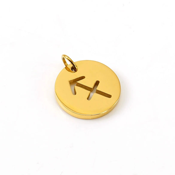 Jewelry Accessories Stainless Steel Round Cut Out Constellation Pendant For Diy Necklace Bracelet Electroplating