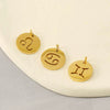 Jewelry Accessories Stainless Steel Round Cut Out Constellation Pendant For Diy Necklace Bracelet Electroplating