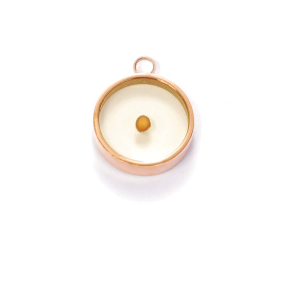 Jewelry Accessories Stainless Steel Round Mustard Seed Pendant Rose Gold Electroplated Necklace Bracelet