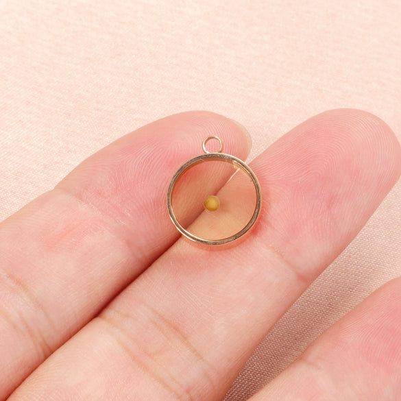 Jewelry Accessories Stainless Steel Round Mustard Seed Pendant Rose Gold Electroplated Necklace Bracelet