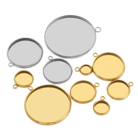 Jewelry Accessories Stainless Steel Round Pendant Welding Electroplating