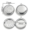 Jewelry Accessories Stainless Steel Round Photo Box Pendant Vintage Embossed Pattern 18K Electroplated
