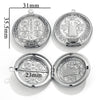 Jewelry Accessories Stainless Steel Round Photo Box Pendant Vintage Embossed Pattern 18K Electroplated