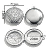 Jewelry Accessories Stainless Steel Round Photo Box Pendant Vintage Embossed Pattern 18K Electroplated