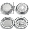 Jewelry Accessories Stainless Steel Round Photo Box Pendant Vintage Embossed Pattern 18K Electroplated